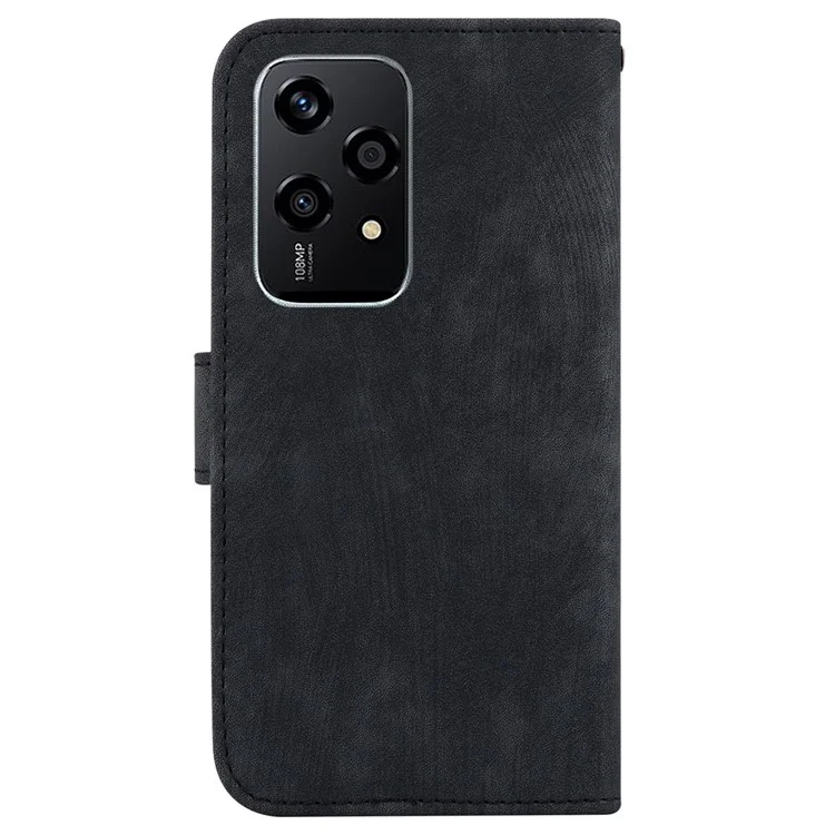 For Honor 200 Lite Case Cute Tiger Imprint Leather Phone Cover with Wallet - Schwarz