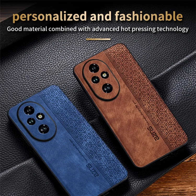 AZNS For Honor 200 5G Capa à Prova de Choque Anti-Queda PU+TPU - Marrom