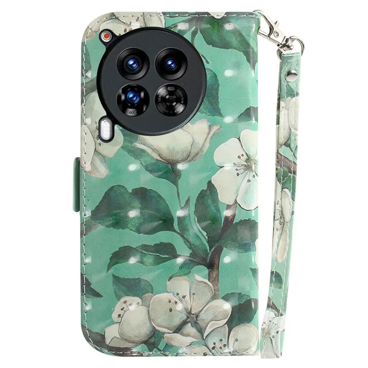 Per TECNO Camon 30 Premier 5G Case Pattern Print PU Leather Wallet Phone Cover - Fiori ad Acquerello