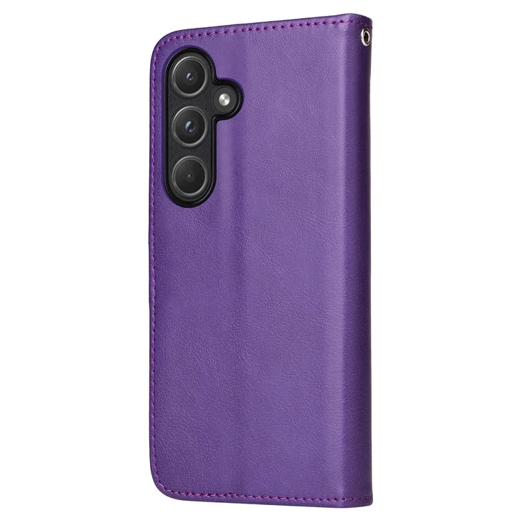 KT Lederreihe-3 für Samsung Galaxy A55 5G Hülle PU-Leder Abnehmbare Flip Wallet Phone Cover - Lila