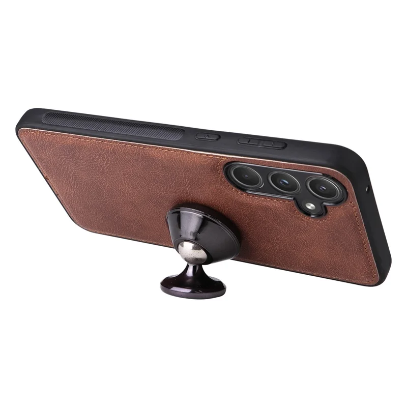 For Samsung Galaxy A55 5G Case 2 in 1 Detachable Magnetic Leather Wallet Mobile Cover with Strap - Brown