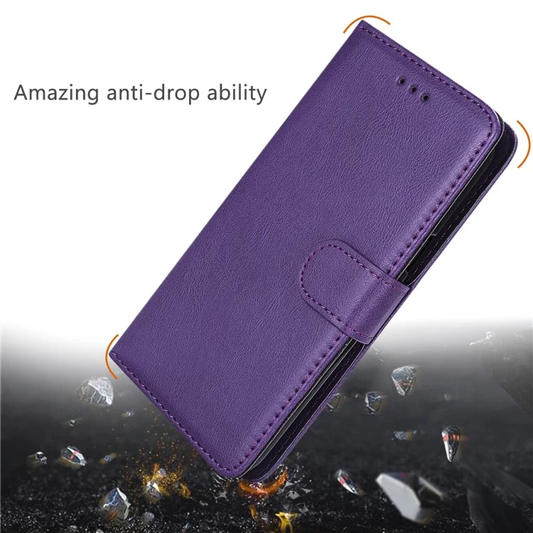 KT Leather Series-3 Per Samsung Galaxy A25 5G (Global) (161,0 X 76,5 X 8,3 mm) Custodia in Pelle PU Copertura del Telefono Portafoglio Staccabile - Viola