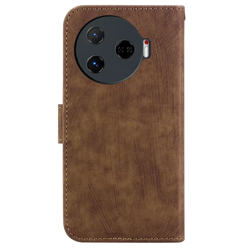 For TECNO Camon 30 Pro 5G Stand Case Cute Tiger Imprint Leather Wallet Phone Cover - Brown