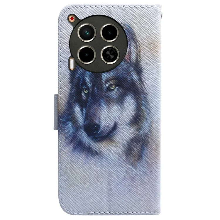 Para TECNO Camon 30 4G / 30 5G Funda Estampado Antideslizante Funda de Cuero PU para Billetera Teléfono - Lobo