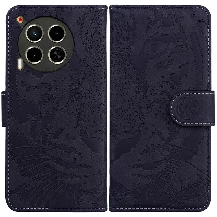 Per TECNO Camon 30 4G / 30 5G Custodia Tiger Imprint Leather Wallet Phone Cover con Stand - Nero