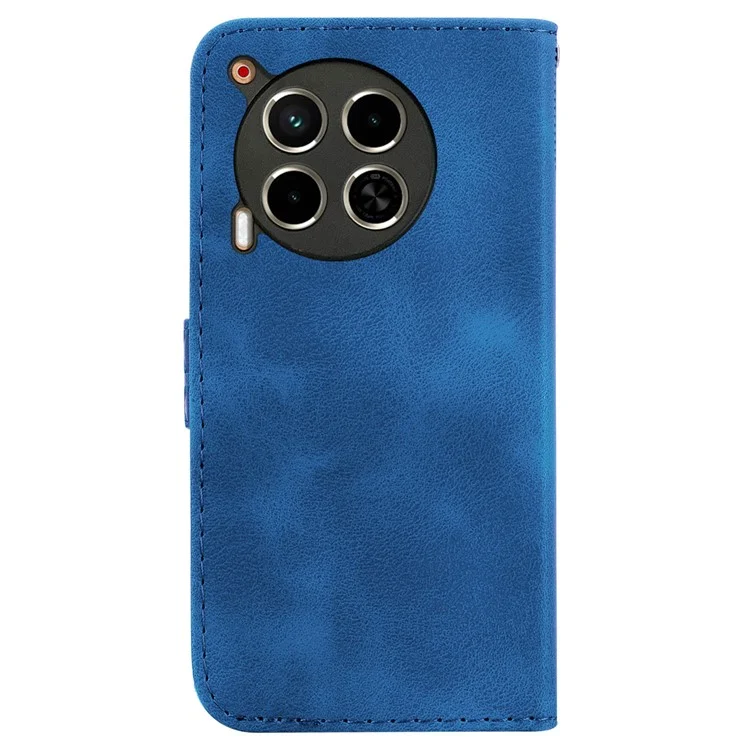 Para TECNO Camon 30 4G / 30 5G Carcasa Patrón Impresión Billetera Cuero Funda con Soporte - Azul Oscuro