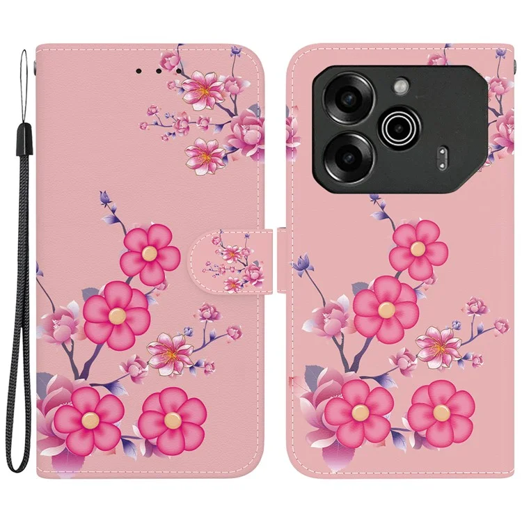 Per TECNO Pova 6 5G / 6 Pro 5G Custodia Portafoglio Telefono Con Motivo Stampato In Pelle Con Supporto - Sakura