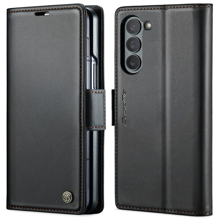 CASEME 023 Série Pour Étui Samsung Galaxy Z Fold6 5G RFID Blocage Portefeuille Support Housse De Téléphone - Noir