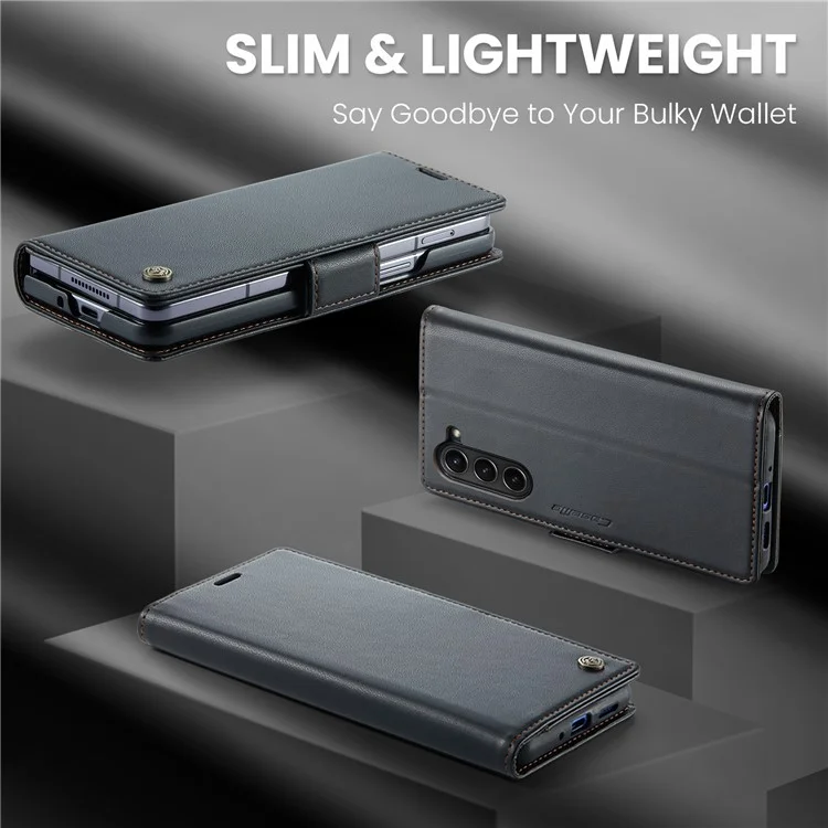 CASEME 023 Série Pour Étui Samsung Galaxy Z Fold6 5G RFID Blocage Portefeuille Support Housse De Téléphone - Noir
