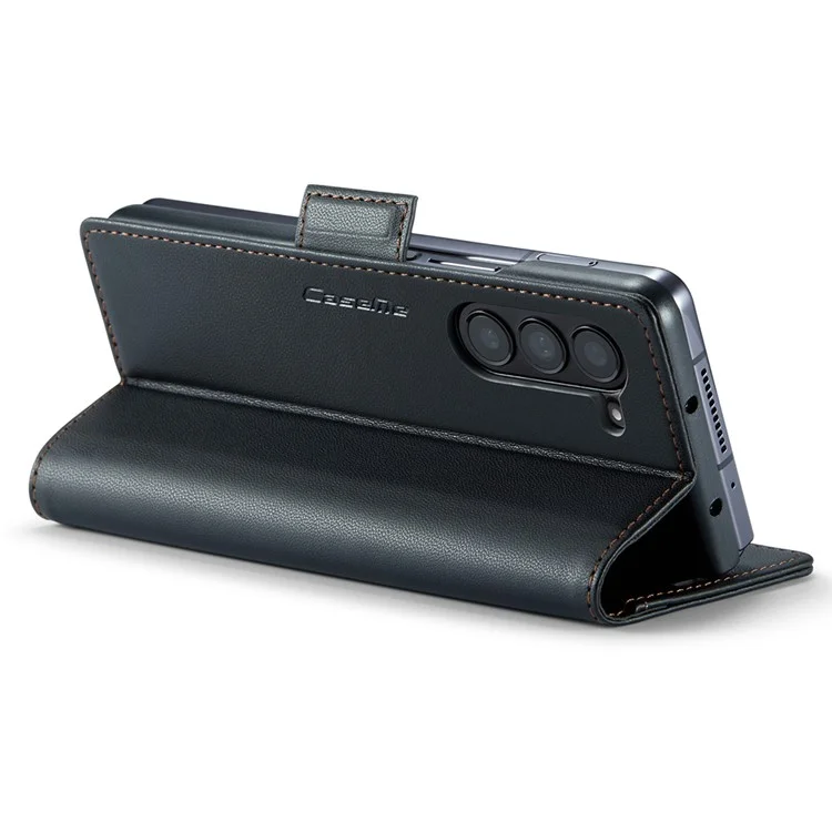CASEME 023 Série Pour Étui Samsung Galaxy Z Fold6 5G RFID Blocage Portefeuille Support Housse De Téléphone - Noir