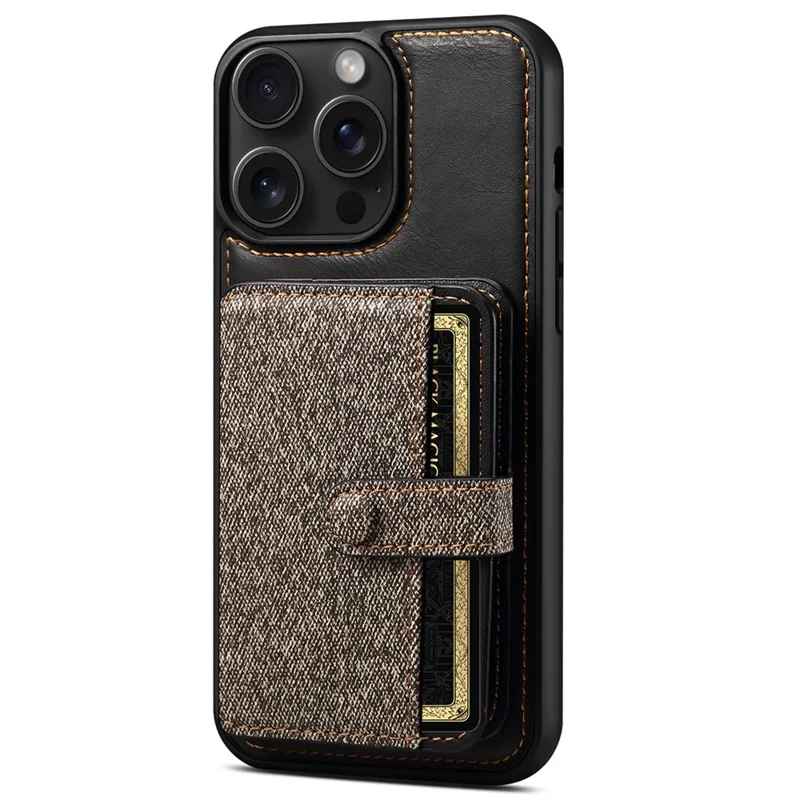 ESEBLE For iPhone 14 Pro Max Case Card Slots PU Leather Shockproof Hybrid Phone Cover - Dark Grey