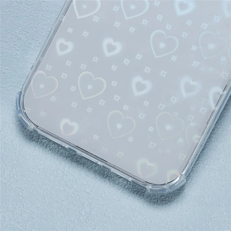 For iPhone 16 Pro Max Case Shockproof Flexible TPU Phone Cover with Card Paper - Love Heart