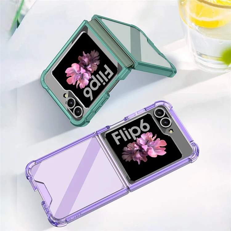 GKK per Samsung Galaxy Z Flip6 5G Airbag Cushion Phone Cases TPU+PC Folding Phone Cover - Trasparente
