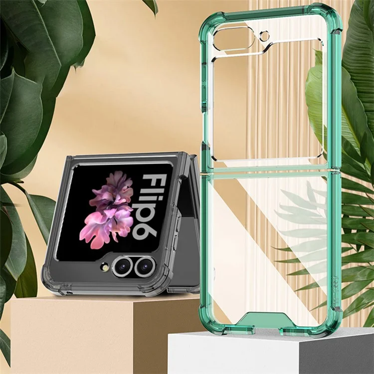 GKK per Samsung Galaxy Z Flip6 5G Airbag Cushion Phone Cases TPU+PC Folding Phone Cover - Trasparente