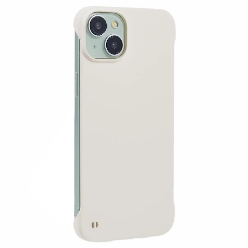 Para iPhone 15 Frameless Case Minimalist Hard PC Phone Cover Skin-Touch - Branco