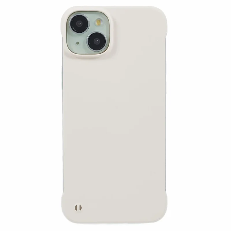 Para iPhone 15 Frameless Case Minimalist Hard PC Phone Cover Skin-Touch - Branco