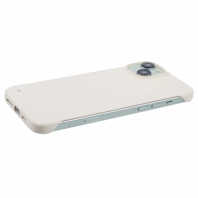 Para iPhone 15 Frameless Case Minimalist Hard PC Phone Cover Skin-Touch - Branco