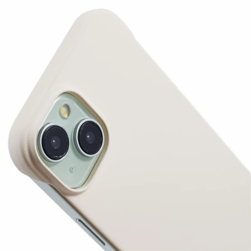 Para iPhone 15 Frameless Case Minimalist Hard PC Phone Cover Skin-Touch - Branco