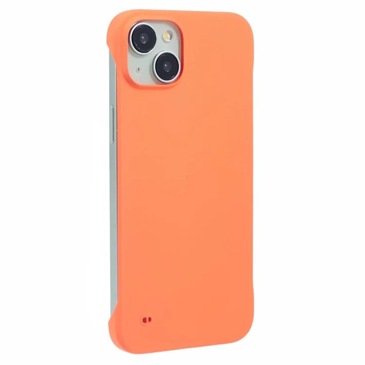 Für iPhone 15 Case Skin-Touch Hard PC Handyhülle Schlank Randlos - Orange
