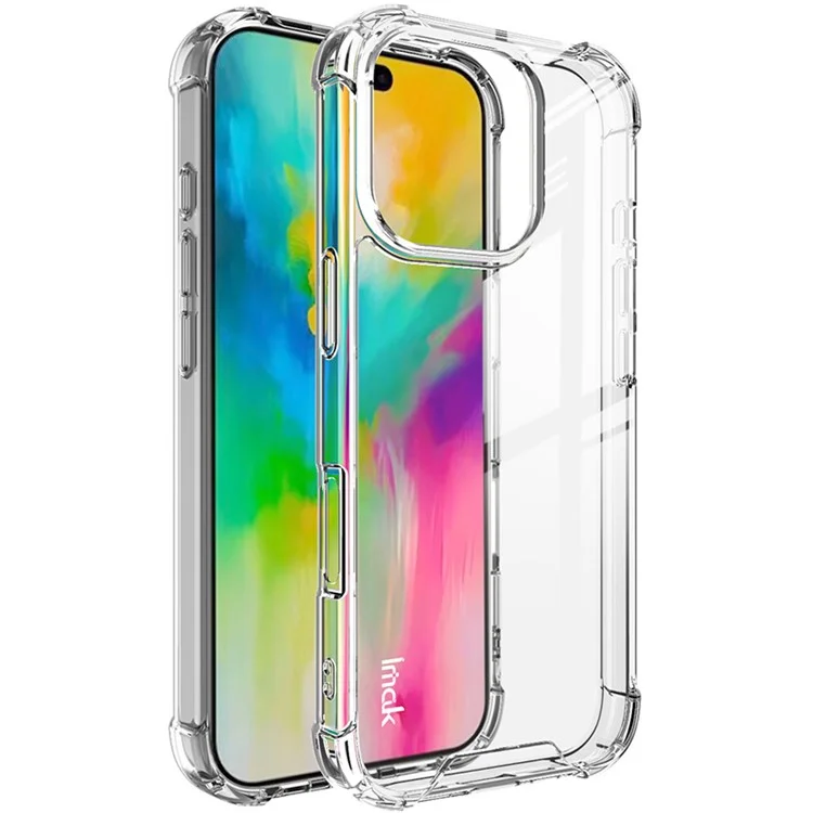 IMAK Pour iPhone 16 Pro Max Étui Airbag Coins PC+TPU Étui de Téléphone Transparent