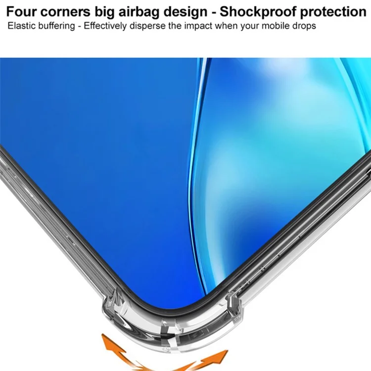 IMAK Pour iPhone 16 Pro Max Étui Airbag Coins PC+TPU Étui de Téléphone Transparent