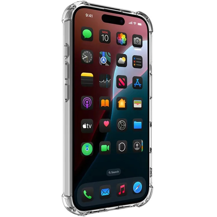 IMAK Für iPhone 16 Klares Gehäuse Airbag-Ecken TPU-Rahmen PC-Rückseite