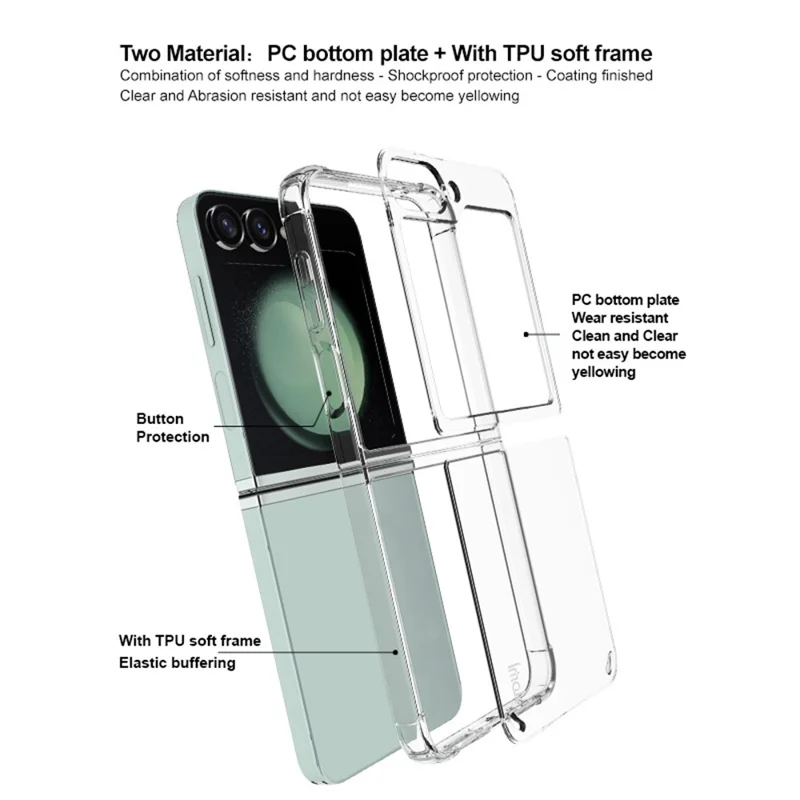 IMAK Für Samsung Galaxy Z Flip6 5G Klare Hülle PC+TPU Schutzhülle