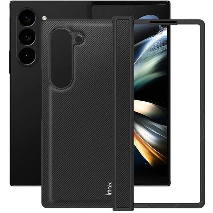 IMAK Ruiyi-Serie für Samsung Galaxy Z Fold6 5G Hülle Carbon Fiber Leather+PC Cover