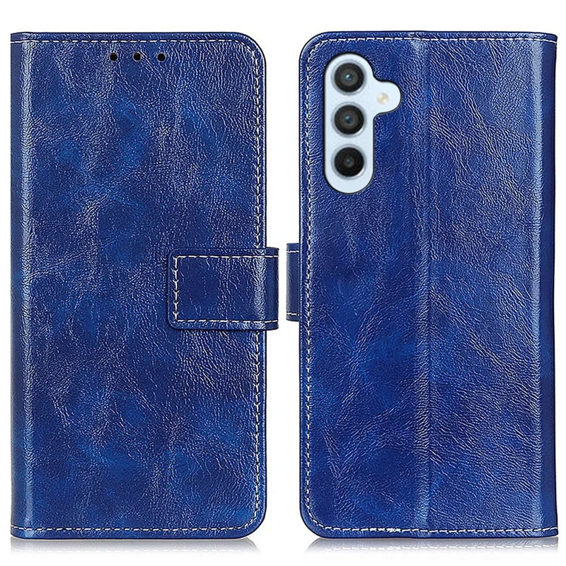 Für Samsung Galaxy S24 FE Case Wallet Ledertelefonhülle Crazy Horse Textur - Blau