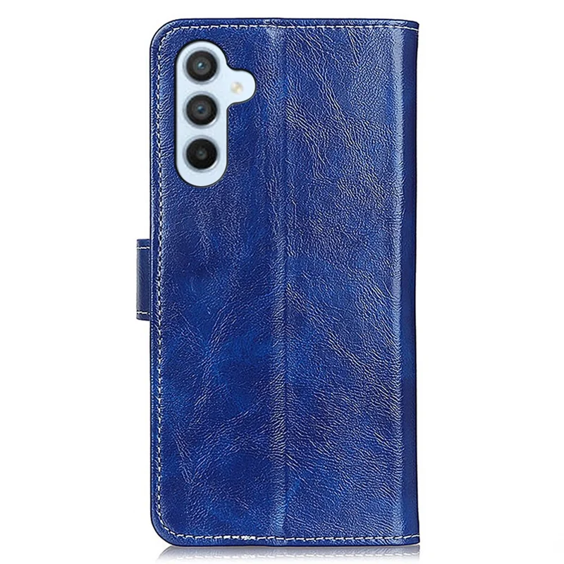 Für Samsung Galaxy S24 FE Case Wallet Ledertelefonhülle Crazy Horse Textur - Blau