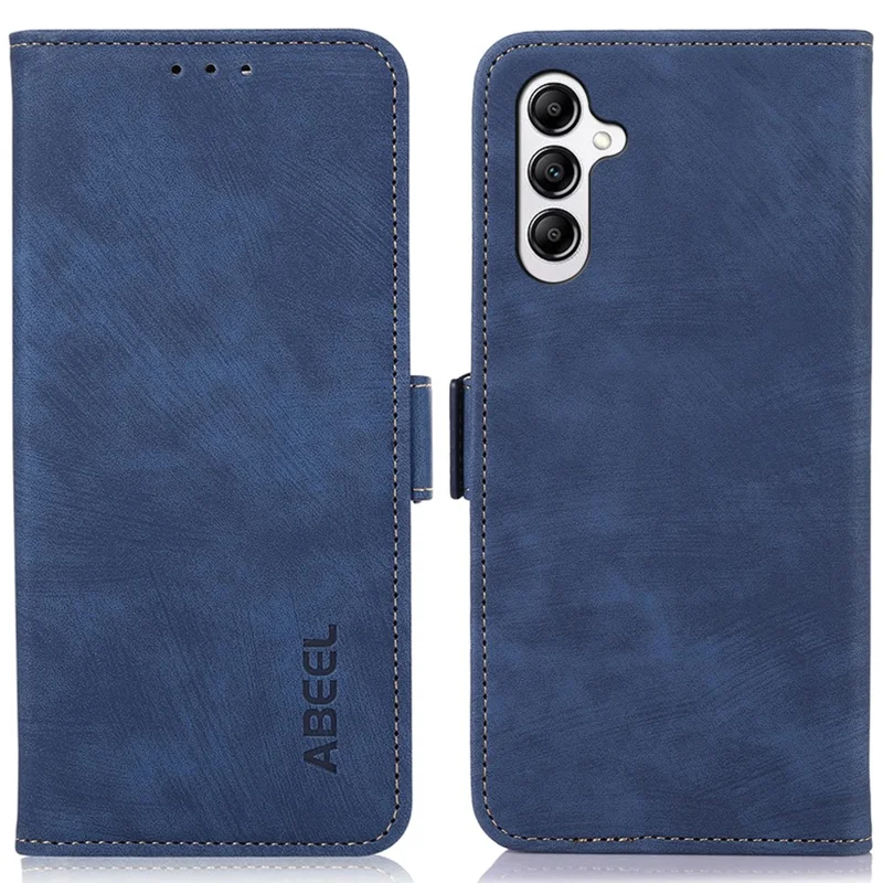 ABEEL For Samsung Galaxy S24 FE Case Retro Leather Phone Cover Magnetic Clasp - Blue