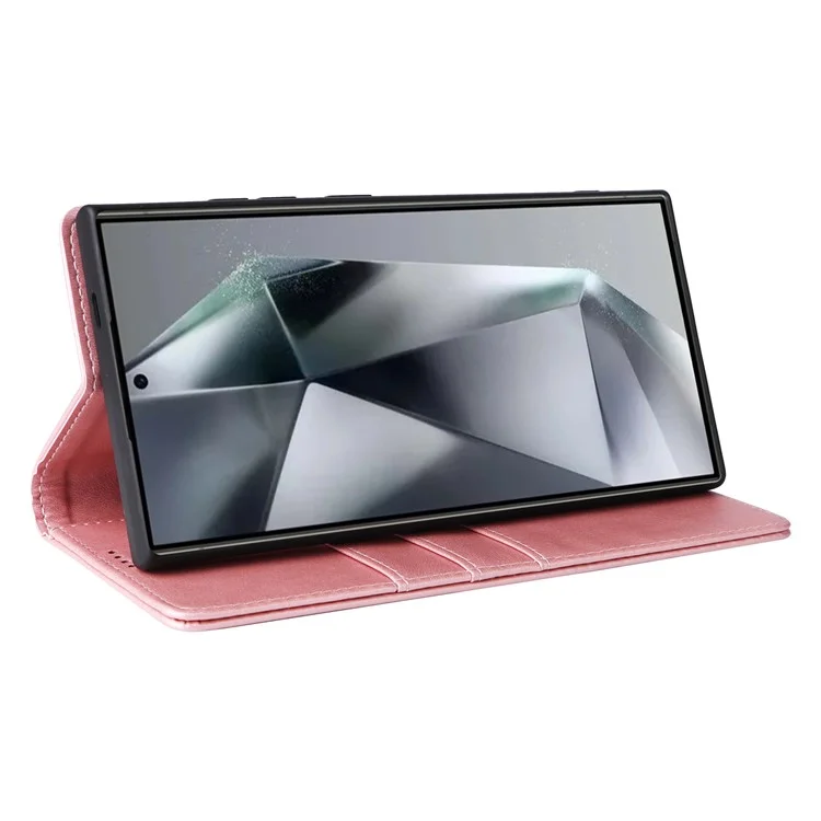 For Samsung Galaxy S24 Ultra Case RFID Blocking Wallet Leather Phone Cover - Pink