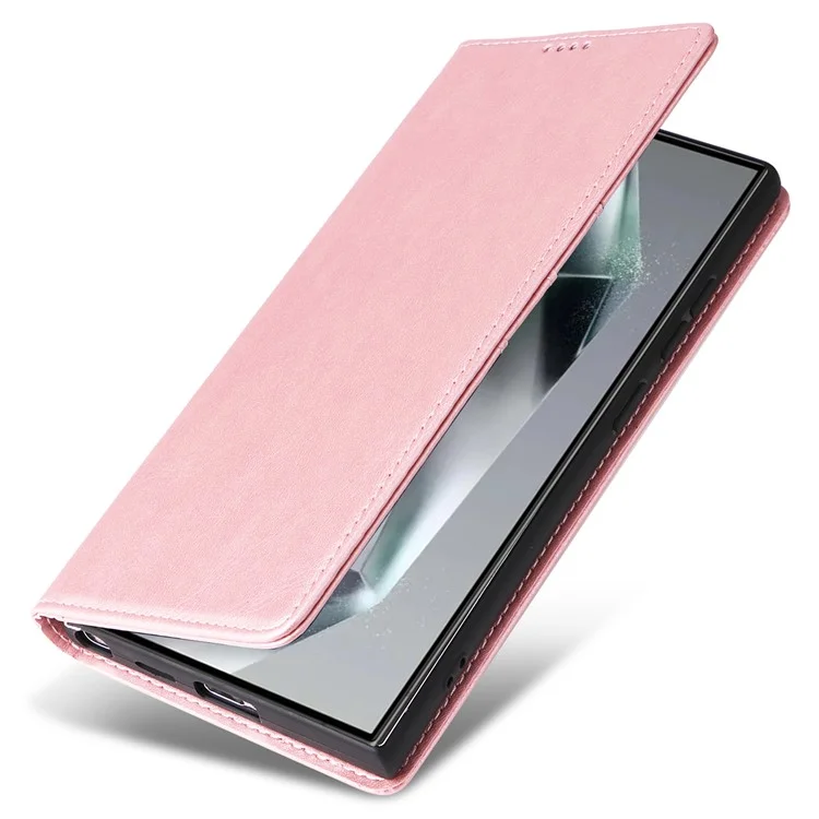 For Samsung Galaxy S24 Ultra Case RFID Blocking Wallet Leather Phone Cover - Pink