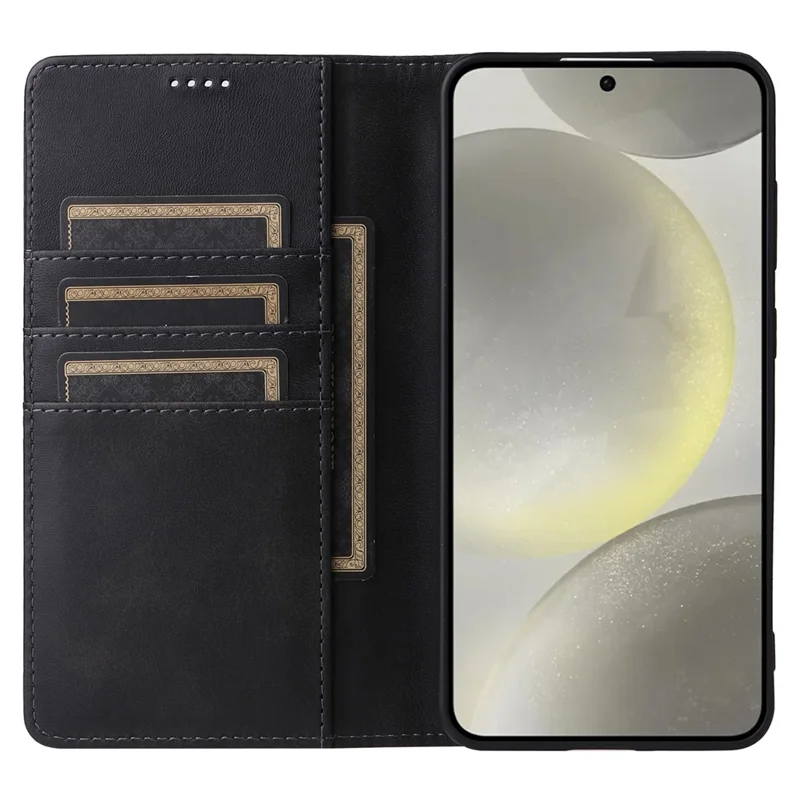 Coque pour Samsung Galaxy S24+ RFID Blocking PU Leather Flip Phone Cover - Noir