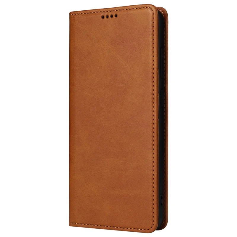 For Samsung Galaxy S25 / S24 Leather Case RFID Blocking Wallet Cover Magnetic Closing - Brown