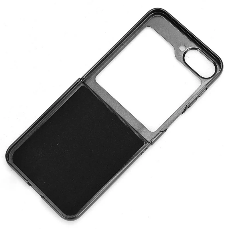 Чехол для Samsung Galaxy Z Flip6 5G Litchi Texture Leather Coated PC Phone Cover Card Slot - Black