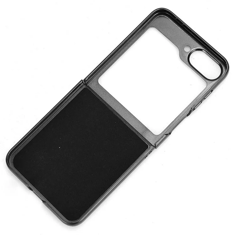 Für Samsung Galaxy Z Flip6 5G Case Stitching Lines Cowhide Texture Leather Back Phone Cover - Schwarz