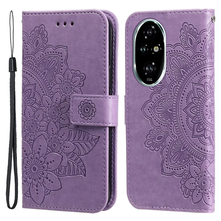 For Honor 200 Pro 5G Case Wallet Card Slots Leather Flip Phone Cover - Roxo