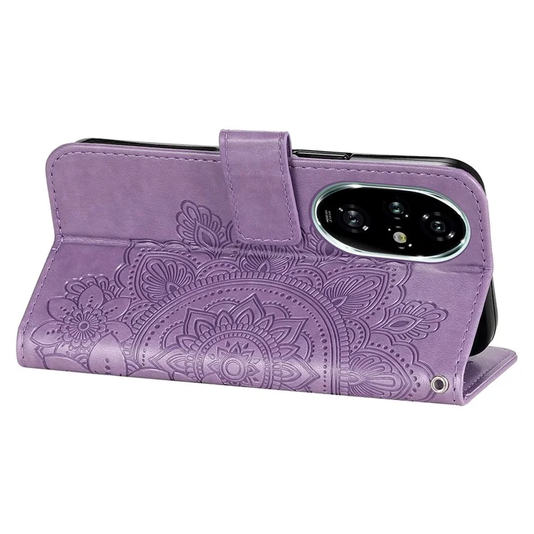 For Honor 200 Pro 5G Case Wallet Card Slots Leather Flip Phone Cover - Roxo