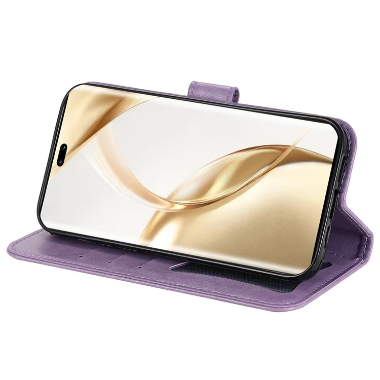 For Honor 200 Pro 5G Case Wallet Card Slots Leather Flip Phone Cover - Roxo
