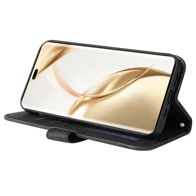 Capa para Honor 200 Pro 5G - Couro tátil, capa carteira com suporte para visualização - Preto
