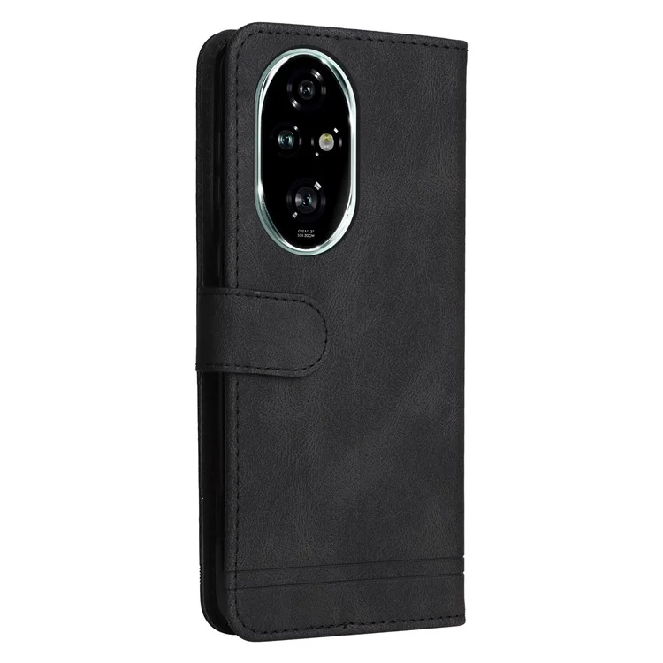 Capa para Honor 200 Pro 5G - Couro tátil, capa carteira com suporte para visualização - Preto