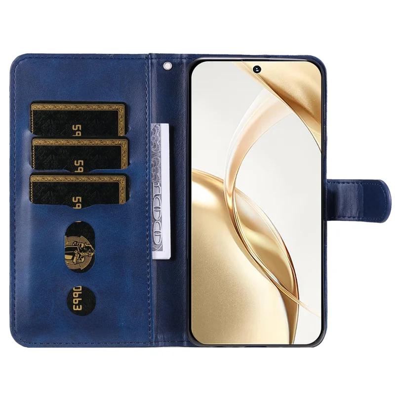 For Honor 200 5G Case Wallet PU Leather Zipper Phone Cover - 
 Blue