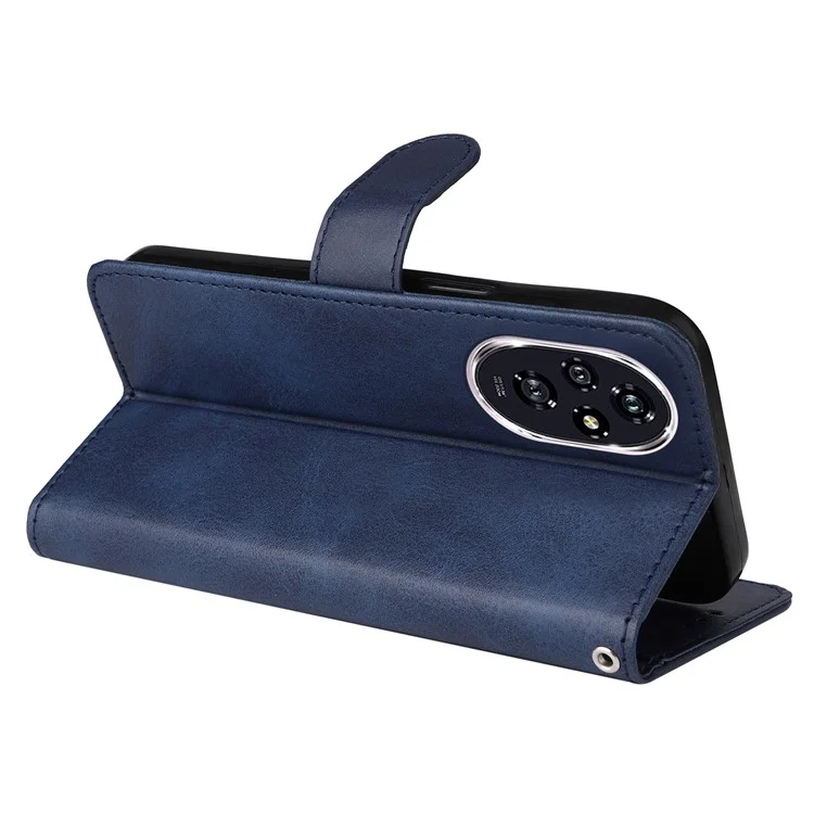 For Honor 200 5G Case PU Leder Stand Handyhülle mit 3 Kartenschlitzen - Blau
