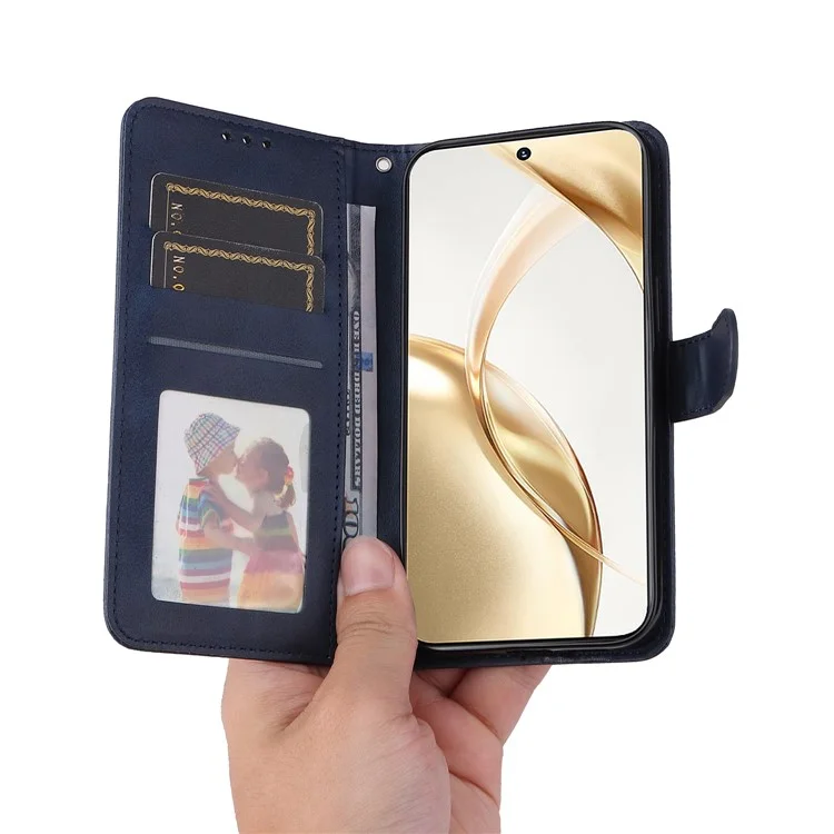 For Honor 200 5G Case PU Leder Stand Handyhülle mit 3 Kartenschlitzen - Blau