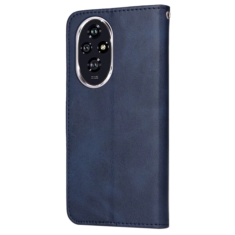 For Honor 200 5G Case PU Leder Stand Handyhülle mit 3 Kartenschlitzen - Blau