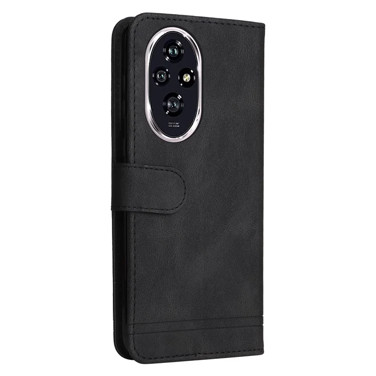 For Honor 200 5G Case Skin-Touch PU Leather Phone Cover Tree Pattern Hardware - Negro