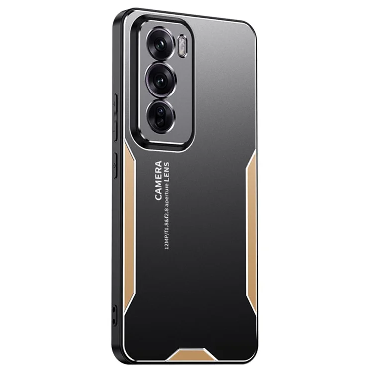 Para o Oppo Reno12 Pro 5G (Global) Caso Alumínio Ligas Traseira Protetora Capa de Telefone - Ouro