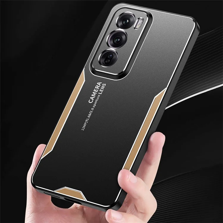Para o Oppo Reno12 Pro 5G (Global) Caso Alumínio Ligas Traseira Protetora Capa de Telefone - Ouro