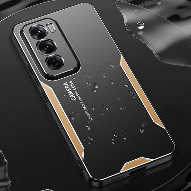 Para o Oppo Reno12 Pro 5G (Global) Caso Alumínio Ligas Traseira Protetora Capa de Telefone - Ouro
